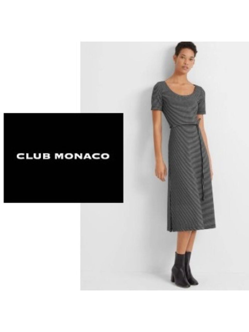 🎩🗝️ NWT $149 Club Monaco Scoop Neck Dress Size S/P - Picture 1 of 5